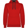 Urban Kapuzenpullover für Damen, Rot / Tiefschwarz
