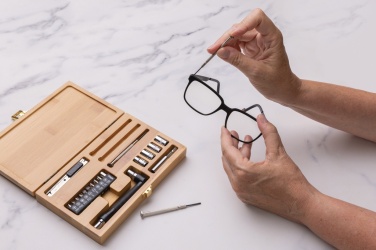 Logotrade werbemittel das Foto: Carvine 21-teiliges Bambus-Werkzeugset