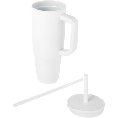 Logotrade Firmengeschenke das Foto: Brady 900 ml RCS-zertifizierter Isolierbecher mit Silikon Trinkhalm