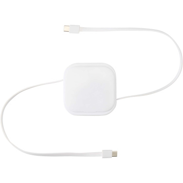 Logotrade Firmengeschenke das Foto: Gloas Aufrollbares 5 in 1 Kabel aus Recyclingmaterial mit Datensynchronisierung und 100 W Schnellladefunktion sowie Smartphone Toolkit