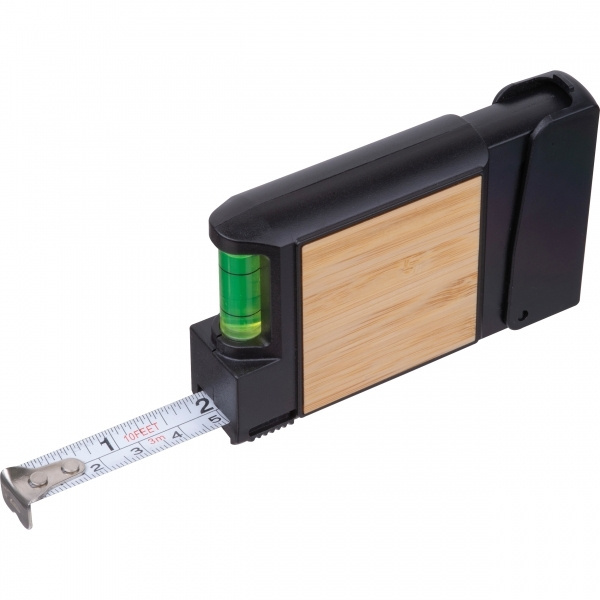 Logotrade Logogeschenke das Foto: 3-Meter-Bandmaß mit Wasserwaage HALIFAX