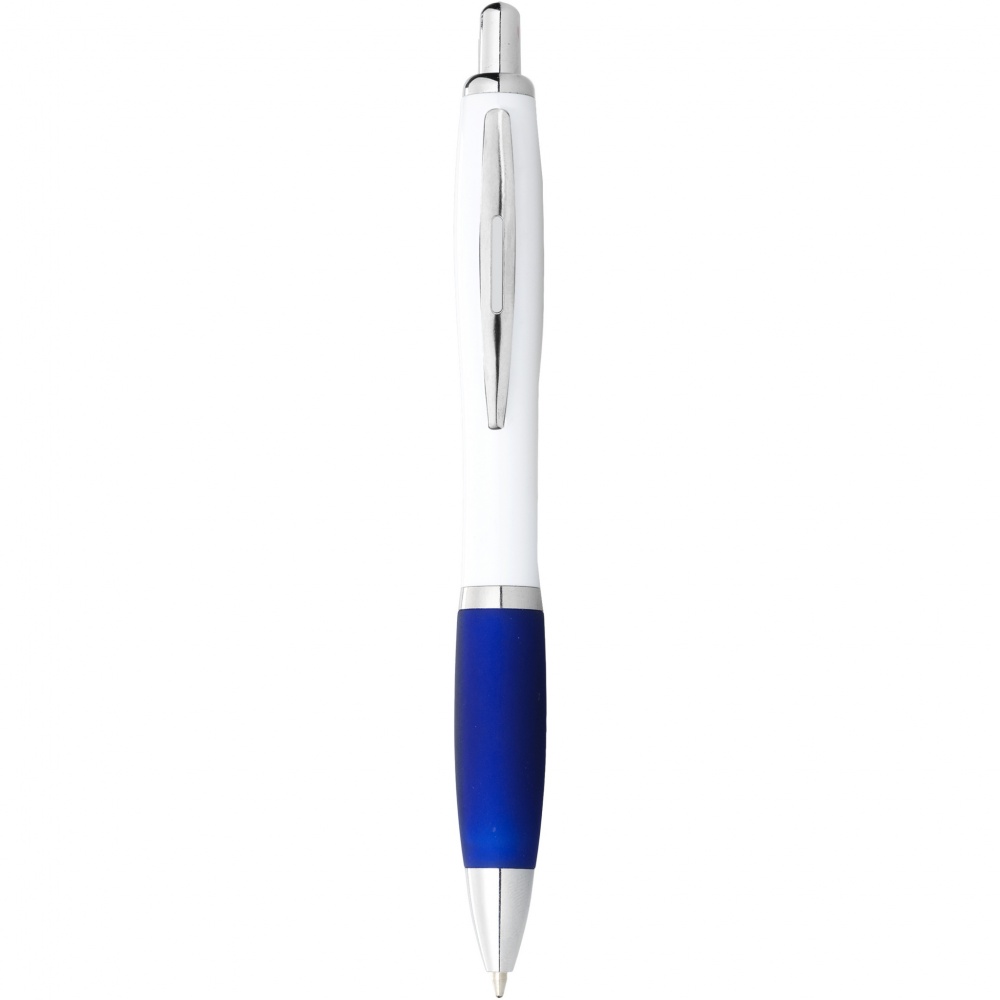 Logotrade promotional products photo of: Nash ballpoint pen with white barrel and coloured grip
