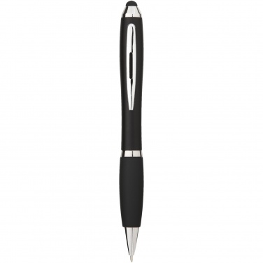 Logo trade business gift photo of: Nash coloured stylus ballpoint pen with black grip