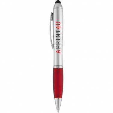 Logo trade advertising products image of: Nash stylus ballpoint with coloured grip