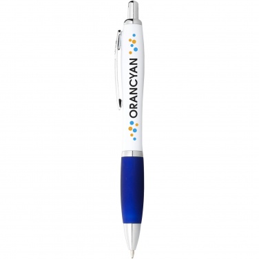 Logotrade business gift image of: Nash ballpoint pen white barrel and coloured grip