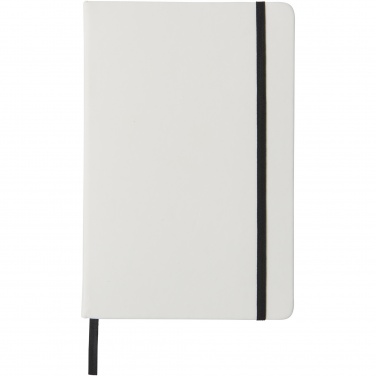 Logo trade corporate gifts image of: Spectrum A5 white notebook with coloured strap