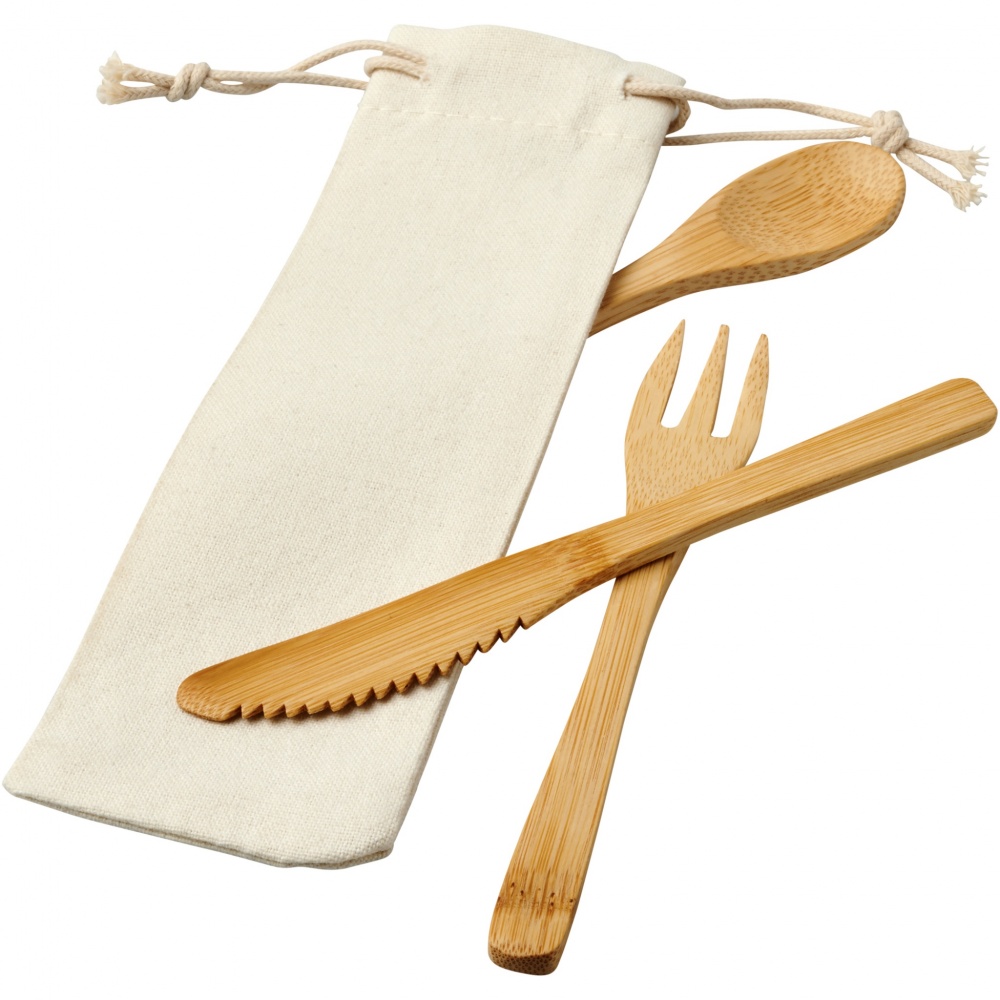 Logo trade promotional merchandise picture of: Celuk bamboo cutlery set