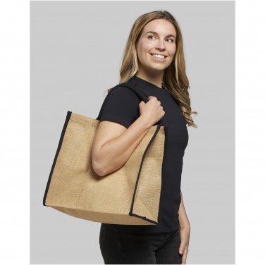 Logotrade promotional item image of: Harry coloured edge jute tote bag 25L