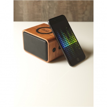 Logo trade promotional products picture of: Wooden 3W speaker with wireless charging pad