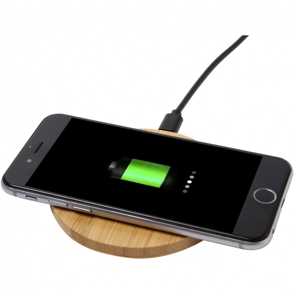 Logo trade promotional gifts image of: Essence 5W bamboo wireless charging pad