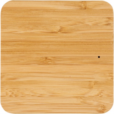 Logo trade promotional items picture of: Leaf 5W bamboo and fabric wireless charging pad