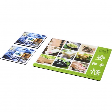 Logo trade advertising products image of: Q-Mat® mouse mat and coaster set combo 3