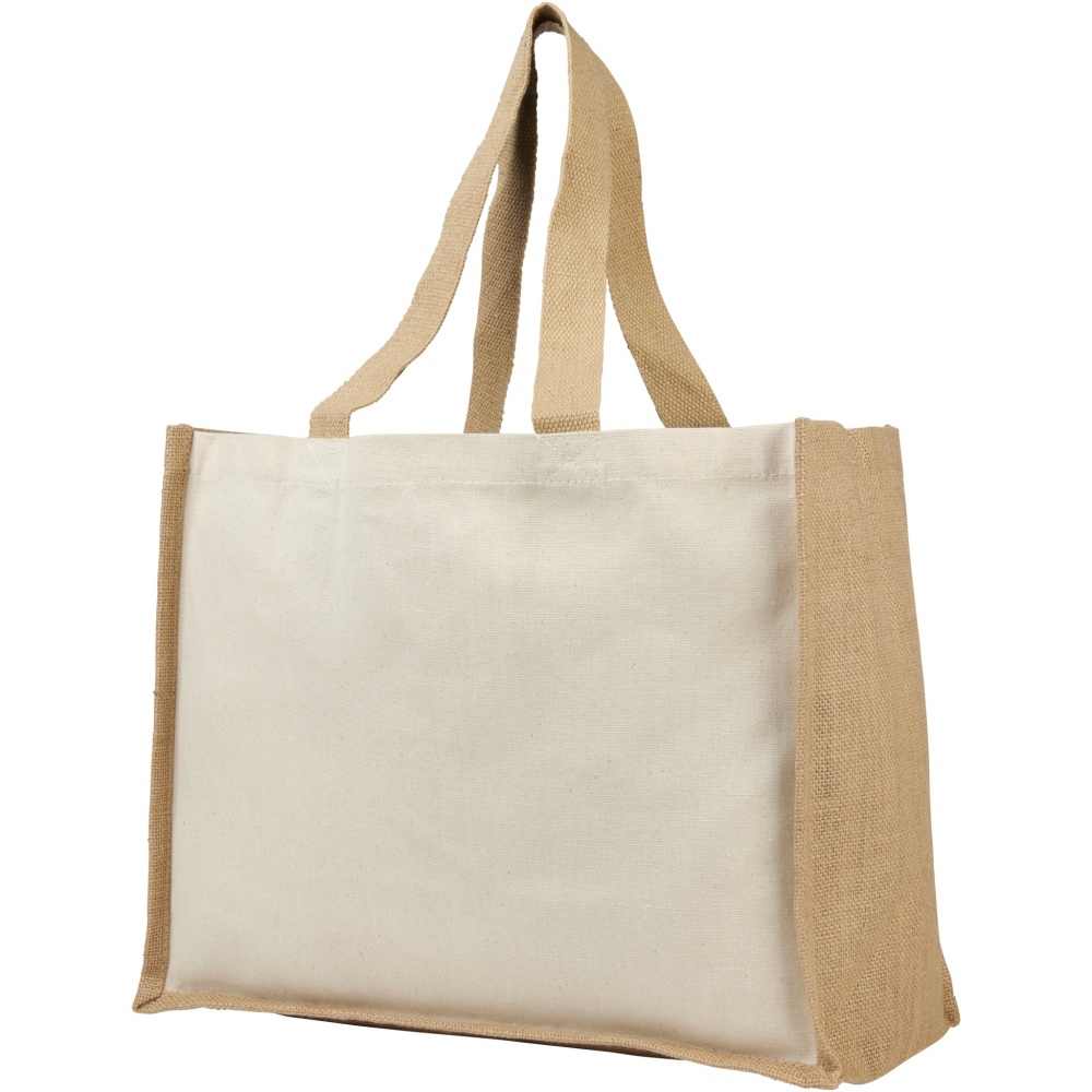 Logotrade advertising product picture of: Varai 320 g/m² canvas and jute shopping tote bag 23L