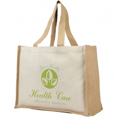 Logo trade promotional merchandise picture of: Varai 320 g/m² canvas and jute shopping tote bag 23L