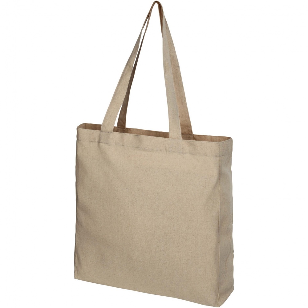Logo trade promotional giveaway photo of: Pheebs 210 g/m² recycled gusset tote bag 13L