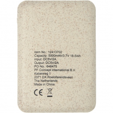 Logo trade promotional products picture of: Asama 5000 mAh wheat straw power bank