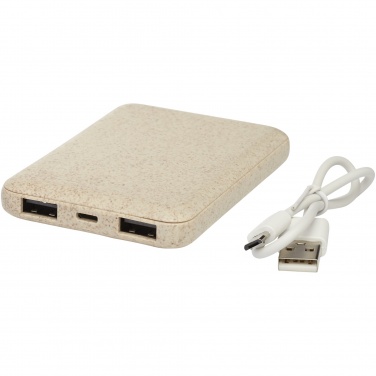 Logotrade promotional giveaway image of: Asama 5000 mAh wheat straw power bank