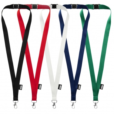 Logo trade advertising product photo of: Tom recycled PET lanyard with breakaway closure