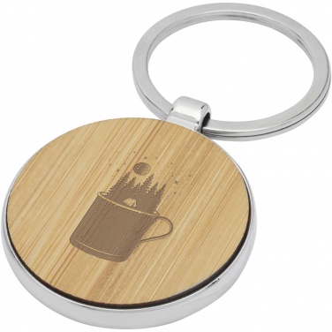 Logo trade promotional giveaway photo of: Nino bamboo round keychain