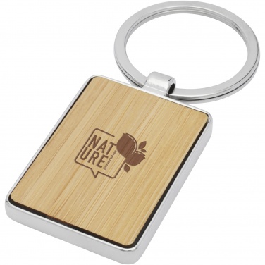 Logo trade business gifts image of: Neta bamboo rectangular keychain
