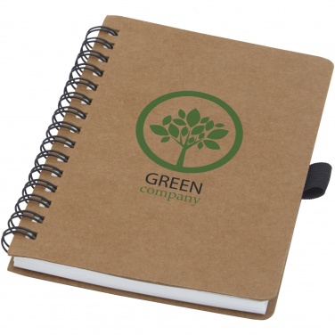 Logotrade promotional products photo of: Cobble A6 wire-o recycled cardboard notebook with stone paper