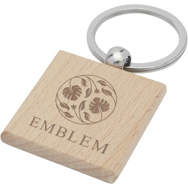 Logo trade promotional products picture of: Gioia beech wood squared keychain