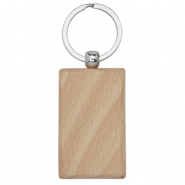 Logotrade promotional item image of: Gian beech wood rectangular keychain