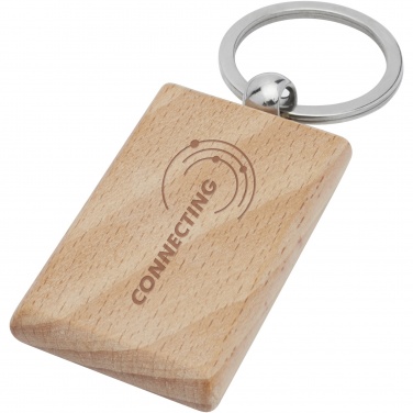 Logo trade promotional products picture of: Gian beech wood rectangular keychain