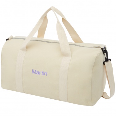 Logotrade promotional merchandise picture of: Pheebs 450 g/m² recycled cotton and polyester duffel bag 24L