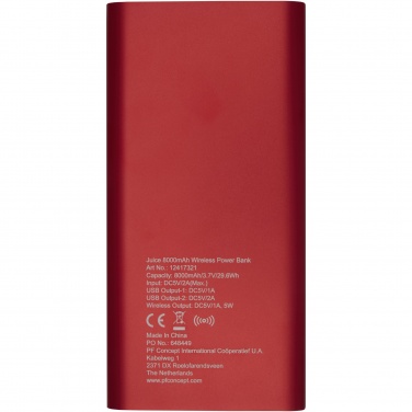 Logotrade promotional item image of: Juice 8000mAh wireless power bank