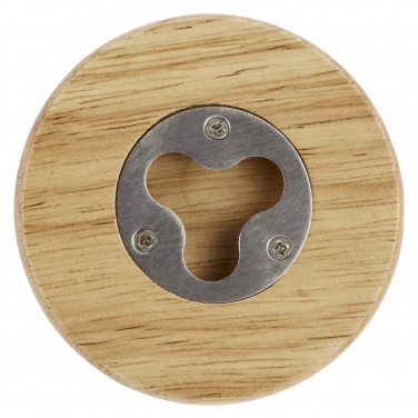 Logo trade promotional giveaway photo of: Scoll wooden coaster with bottle opener