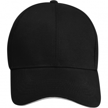 Logo trade promotional merchandise image of: Topaz 6 panel GRS recycled sandwich cap