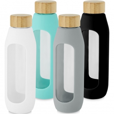 Logo trade promotional giveaways image of: Tidan 600 ml borosilicate glass bottle with silicone grip