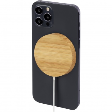 Logotrade business gifts photo of: Atra 10W bamboo magnetic wireless charging pad