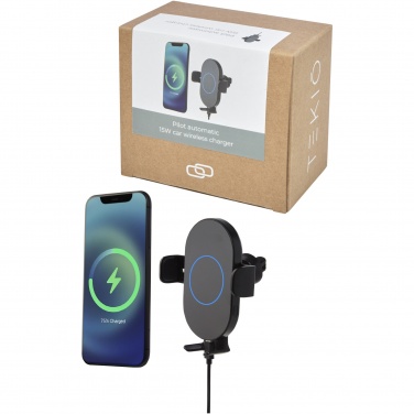 Logotrade promotional products photo of: Pilot 15W wireless automatic car charger 