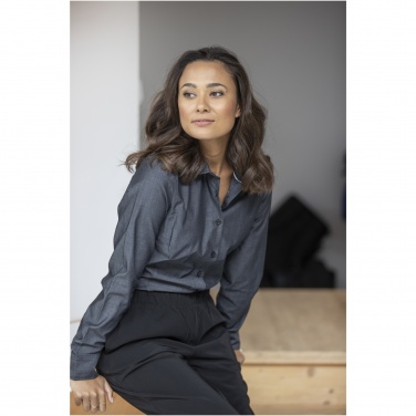 Logo trade corporate gifts image of: Cuprite long sleeve women's organic shirt