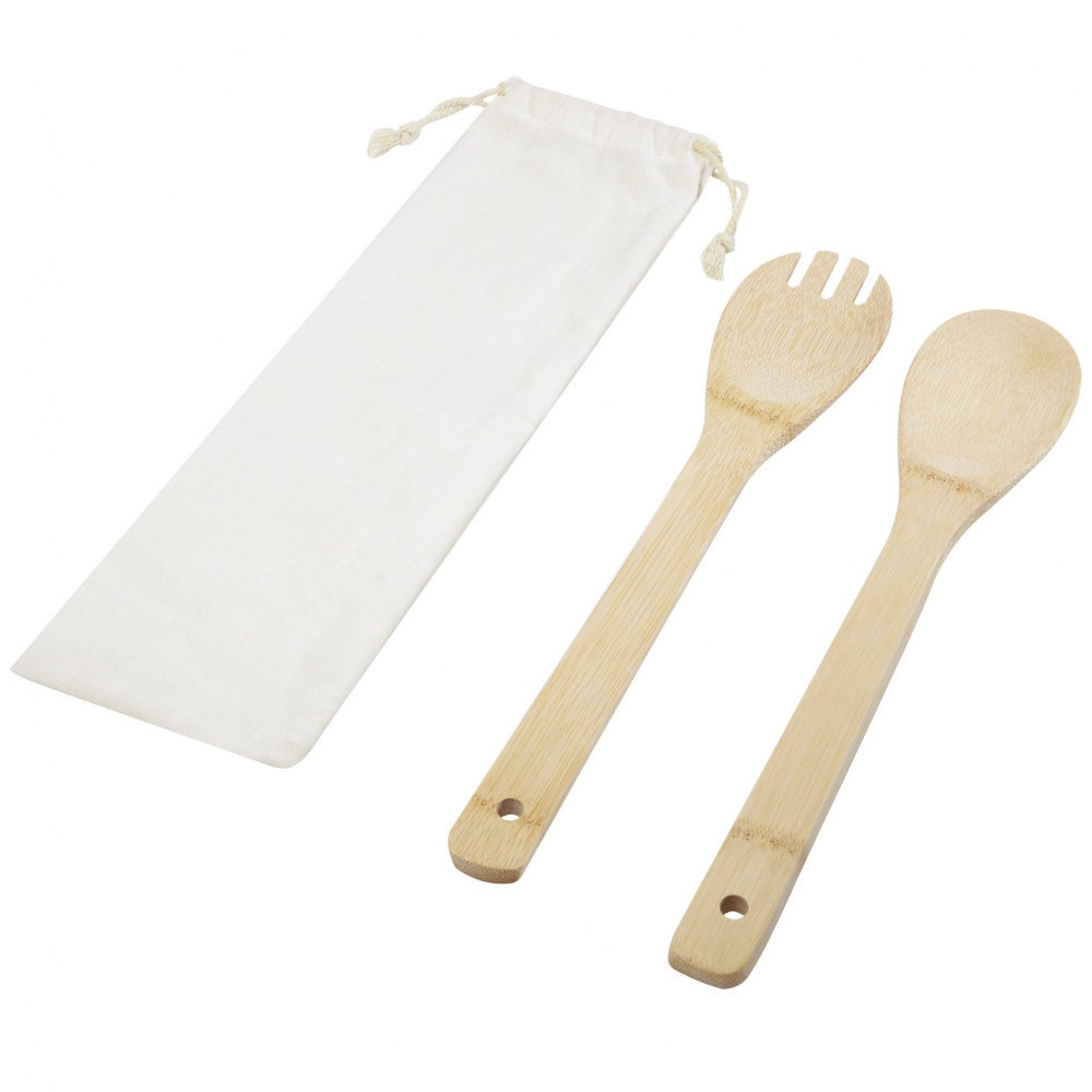 Logo trade advertising product photo of: Endiv bamboo salad spoon and fork