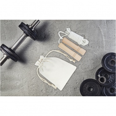 Logo trade promotional gifts image of: Denise wooden skipping rope in cotton pouch