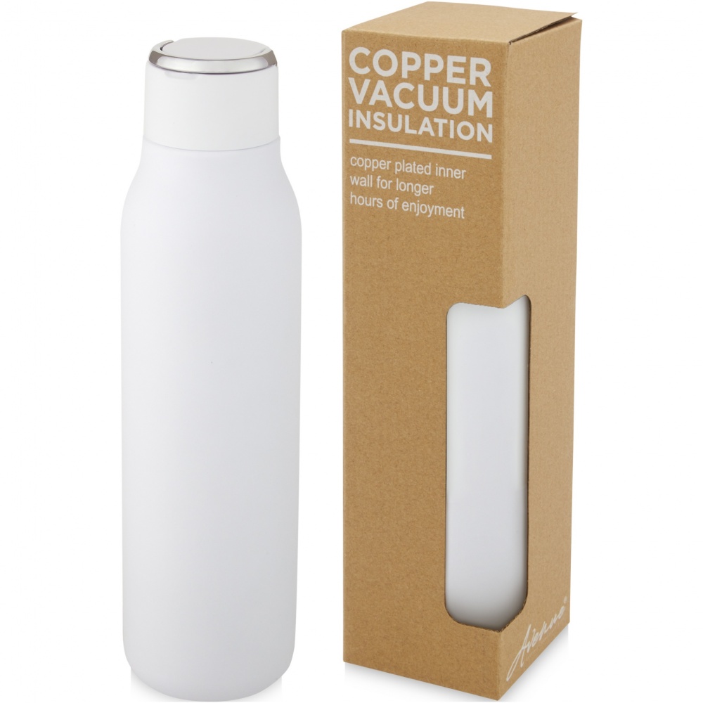 Logo trade advertising product photo of: Marka 600 ml copper vacuum insulated bottle with metal loop