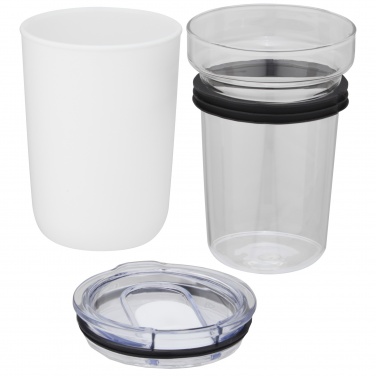 Logo trade promotional giveaways image of: Bello 420 ml glass tumbler with recycled plastic outer wall