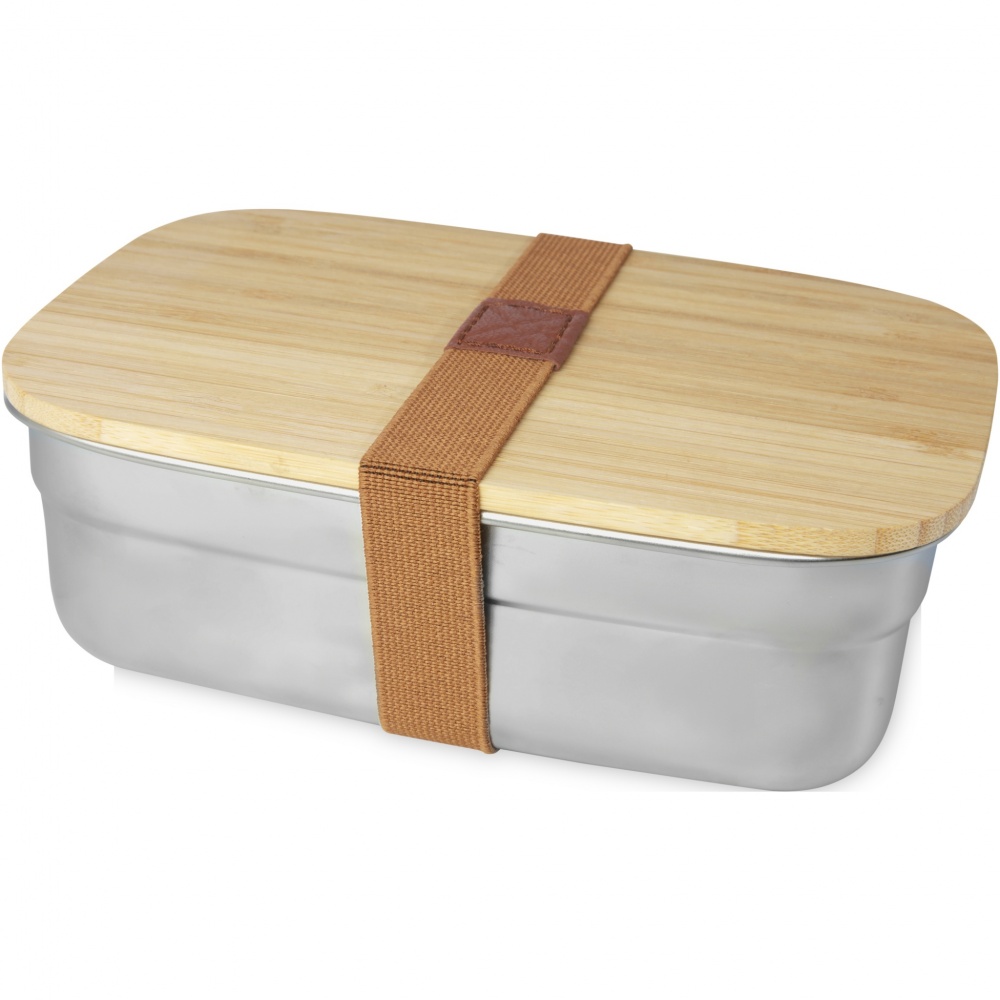 Logo trade business gift photo of: Tite stainless steel lunch box with bamboo lid
