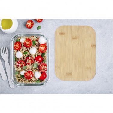 Logo trade promotional items picture of: Roby glass lunch box with bamboo lid
