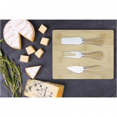 Logo trade promotional merchandise image of: Ement bamboo cheese board and tools