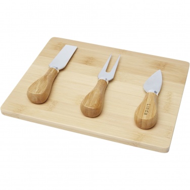 Logo trade promotional item photo of: Ement bamboo cheese board and tools
