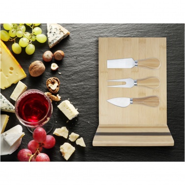Logotrade promotional giveaway picture of: Mancheg bamboo magnetic cheese board and tools