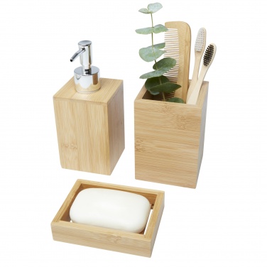 Logo trade promotional giveaway photo of: Hedon 3-piece bamboo bathroom set