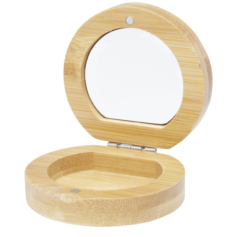 Logo trade promotional items picture of: Afrodit bamboo pocket mirror
