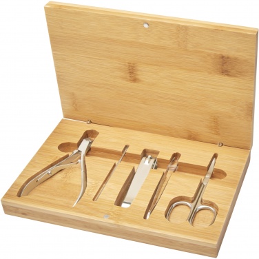 Logo trade promotional merchandise image of: Ladia 5-piece bamboo manicure set