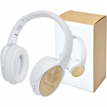 Logo trade promotional gifts image of: Athos bamboo Bluetooth® headphones with microphone