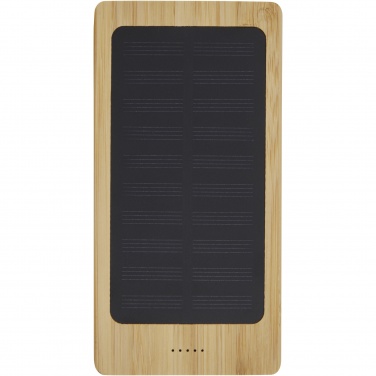 Logo trade business gifts image of: Alata 8000 mAh bamboo solar power bank
